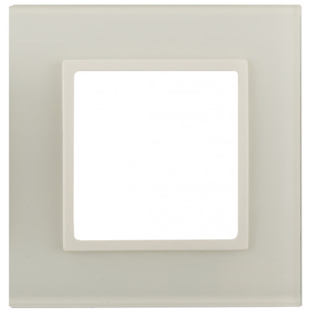 14-5101-02 ЭРА Рамка на 1 пост, стекло, Эра Elegance, сл.кость+сл.к | Elegance Слоновая кость