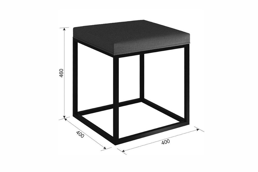 Пуф Крафт (черный муар/дуб сонома)