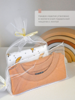 Комплект для новорожденного Mjölk Camel {пеленальный кокон, шапочка, антицарапки}