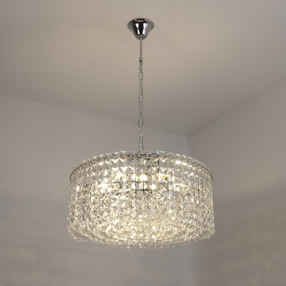 Люстра DIONA 8хЕ14-500х810-CHROME/CRYSTAL-220-IP20