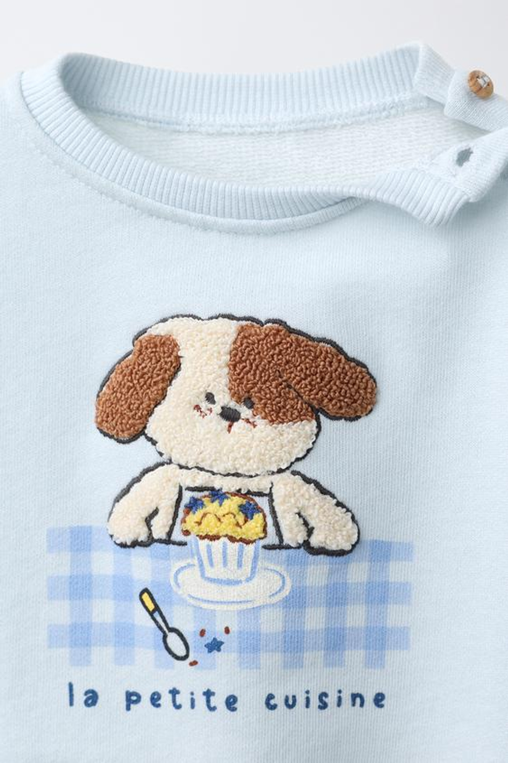 ZARA ТОЛСТОВКА С СОБАЧКОЙ ИЗ МАХРОВОЙ ТКАНИ, ГОЛУБОЙ