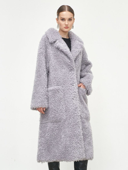 Шуба женская чебурашка тедди эко, серая, SilverFox