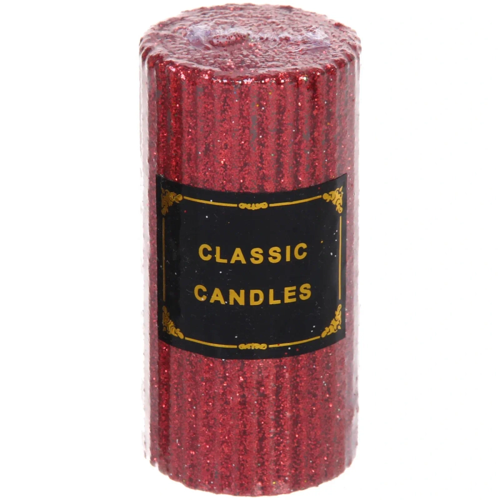 Свеча «Блестящий шик» 5*10 см, Красный