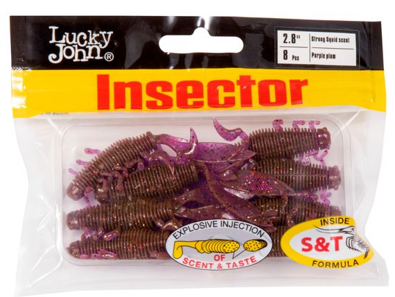 Виброхвосты съедобные LJ Pro Series INSECTOR 2,8in (7 см), цв. S13, 8 шт.