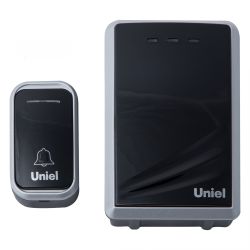 UDB-017W-R1T1-38S-150M-BL-SL Звонок беспроводной. Радиус действия 150м. Черный с серебристым. ТМ Uniel