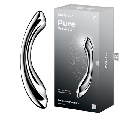 Стальной фаллоимитатор Satisfyer Pure Gravity 2 (21×3,9 см)