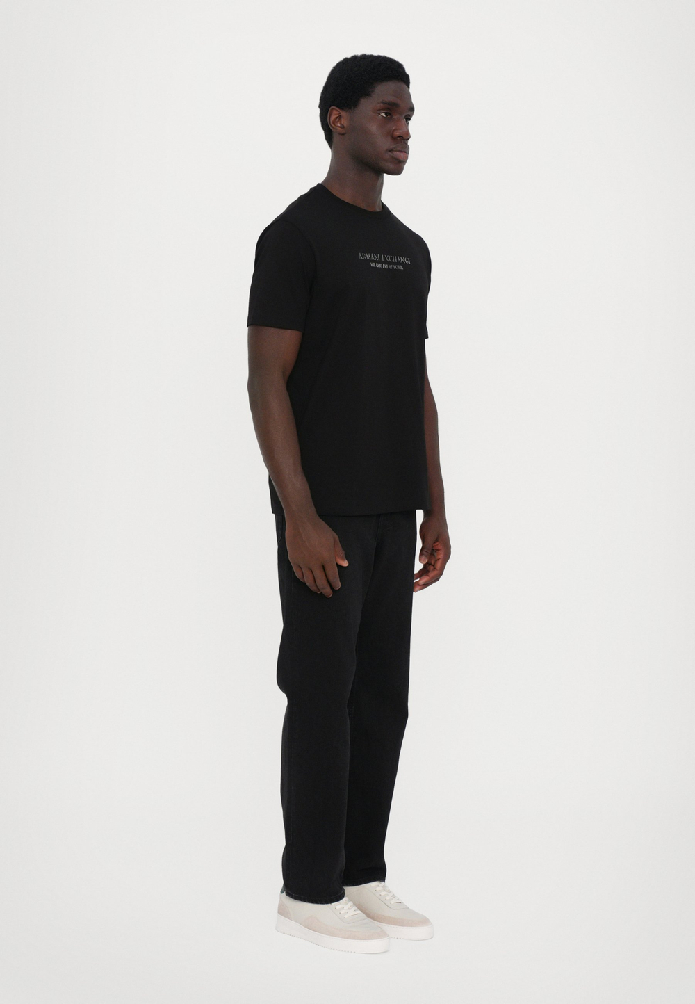 Armani Exchange T-SHIRT REGULAR FIT - Футболка с принтом - Чёрный
