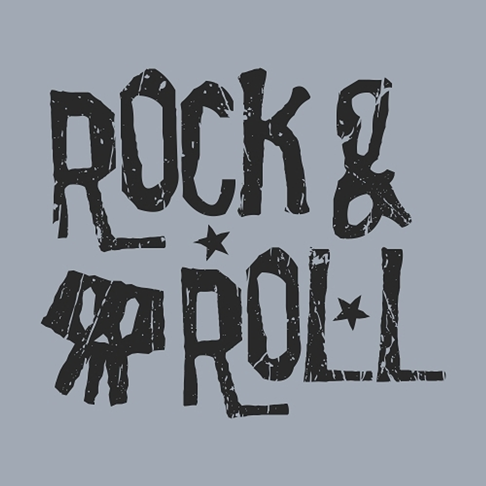 принт PewPewCat Rock and roll для серой футболки