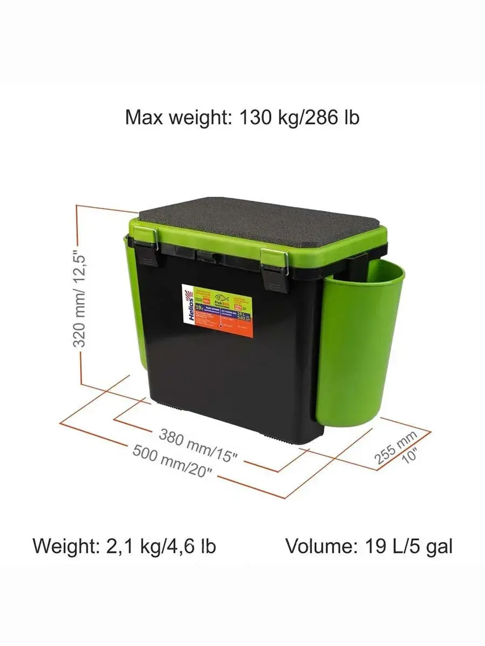 Ящик для зимней рыбалки Helios FishBox (10л) оранжевый