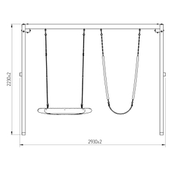 Деревянные качели с гипкими качелями и качелями гнездо Свиби