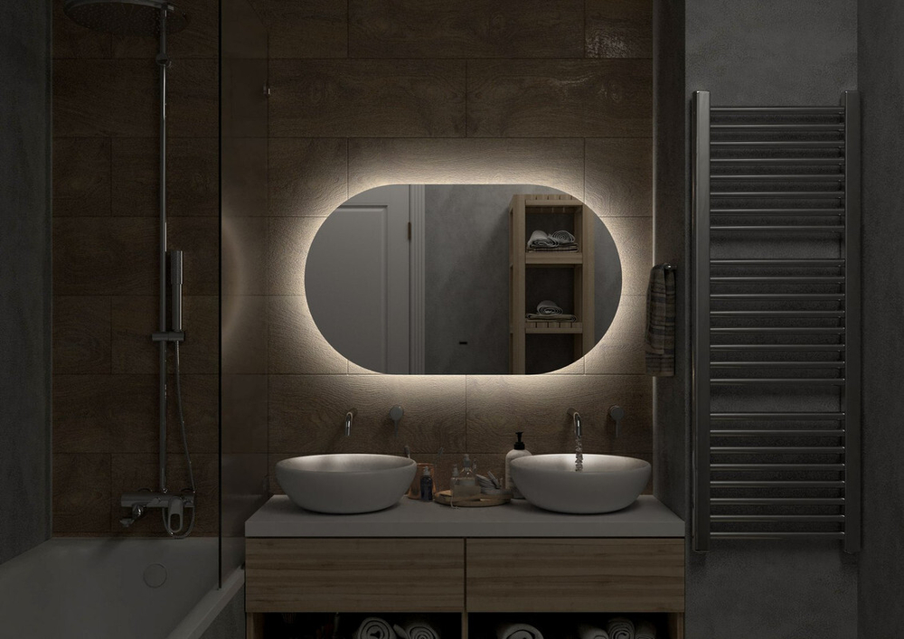 Зеркало "Fleur Led" 1000х600 с бесконтактным сенсором, холодная подсветка