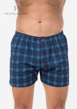 Трусы мужские семейные Pantelemone PMB-439, клетка темно-синяя/деним