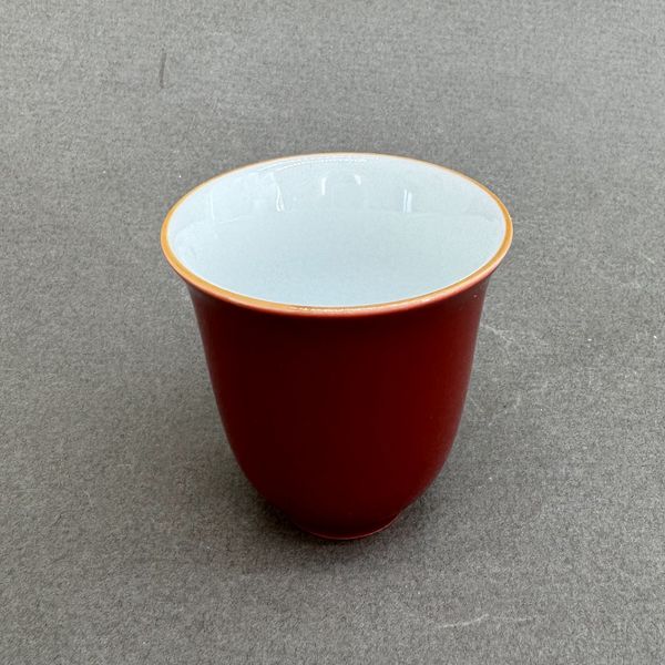 Чашка красная, фарфор, 50мл
