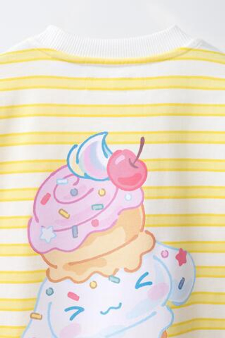 ZARA ФУТБОЛКА В ПОЛОСКУ CINNAMOROLL © SANRIO, ЖЕЛТЫЙ
