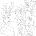 Days with Cats and Flowers. Coloring Book