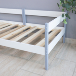 Кровать подростковая "Малютка ЛД" 160*80 см., белая/серая (СЧ)