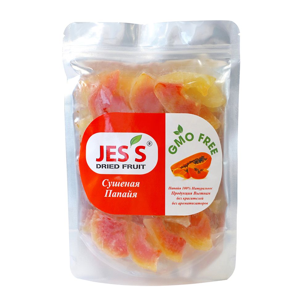 Папайя сушеная Jes&#39;s Dried Fruit (GMO Free, без красителей, без ароматизаторов) 500 г jess