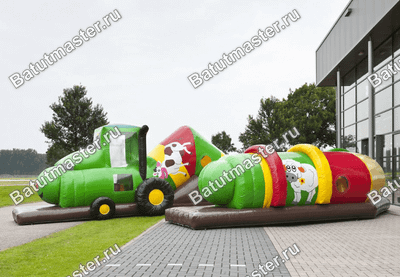 Коммерческий надувной батут "Тоннель веселый поезд"