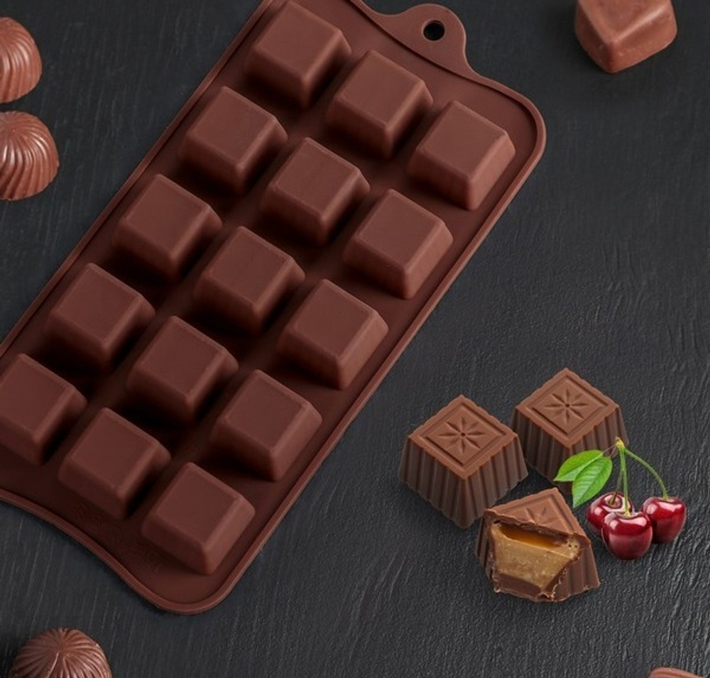 Молд Шоколадные конфеты, 21,5*10*1,5 см, 15 ячеек