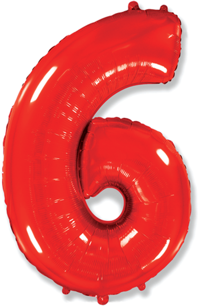 Цифра 6 "Красный" (40''/102 см)