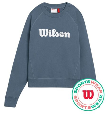 Женская Кофта теннисная Wilson Sideline Crew - небесный