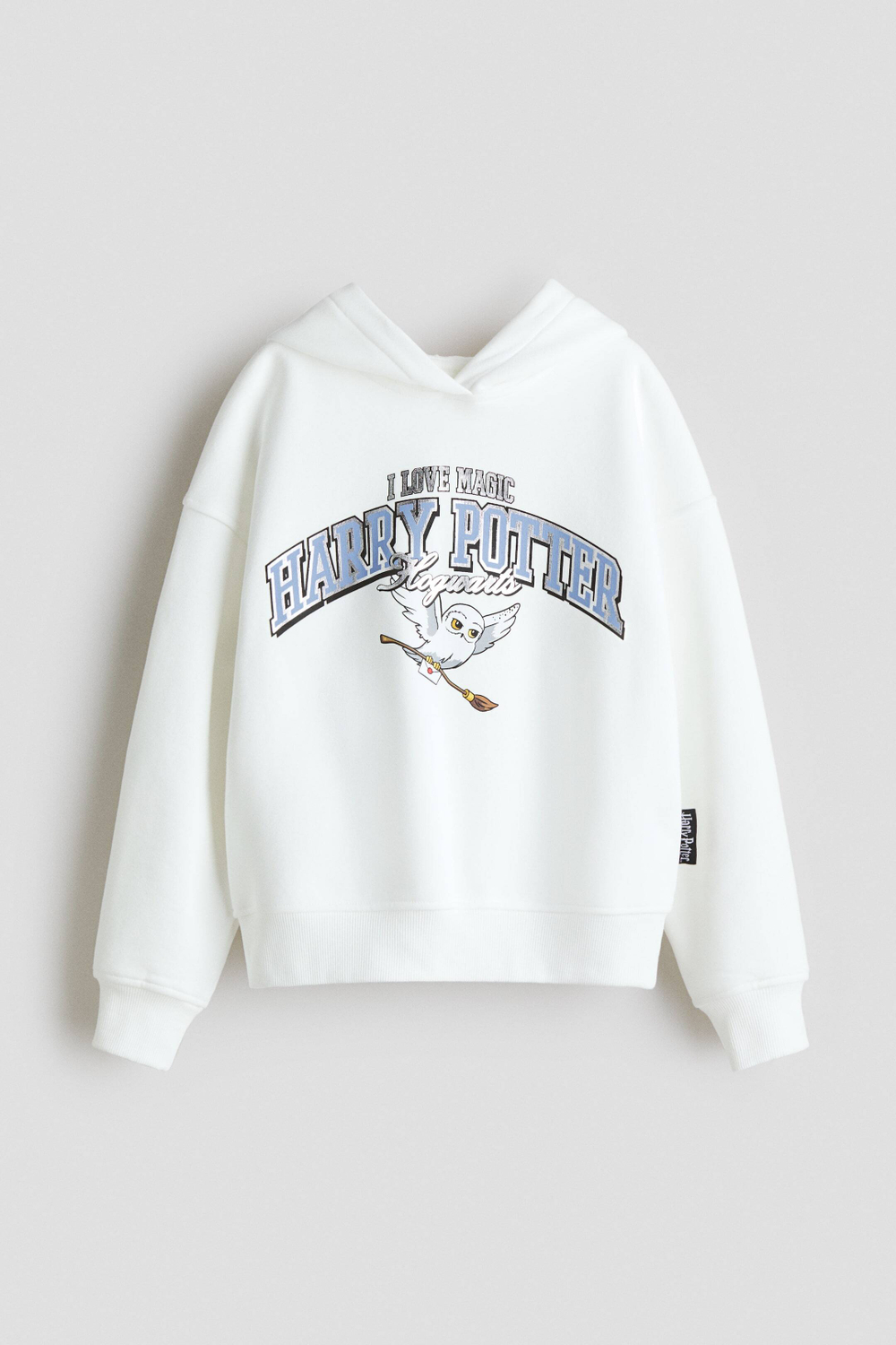 H&M Толстовка с капюшоном и принтом, белый