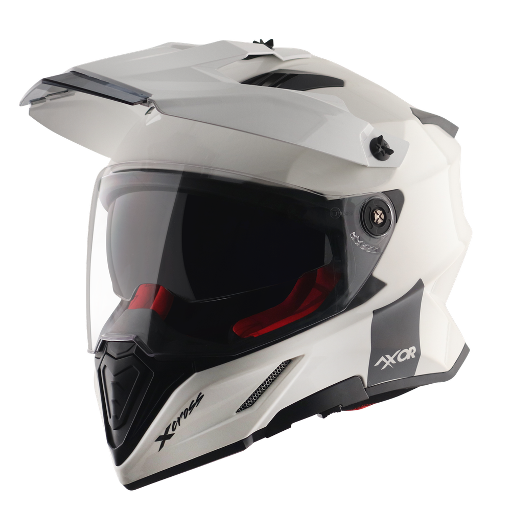 Шлем AXOR X-CROSS DUAL VISOR SC, с визором, цвет белый (L)