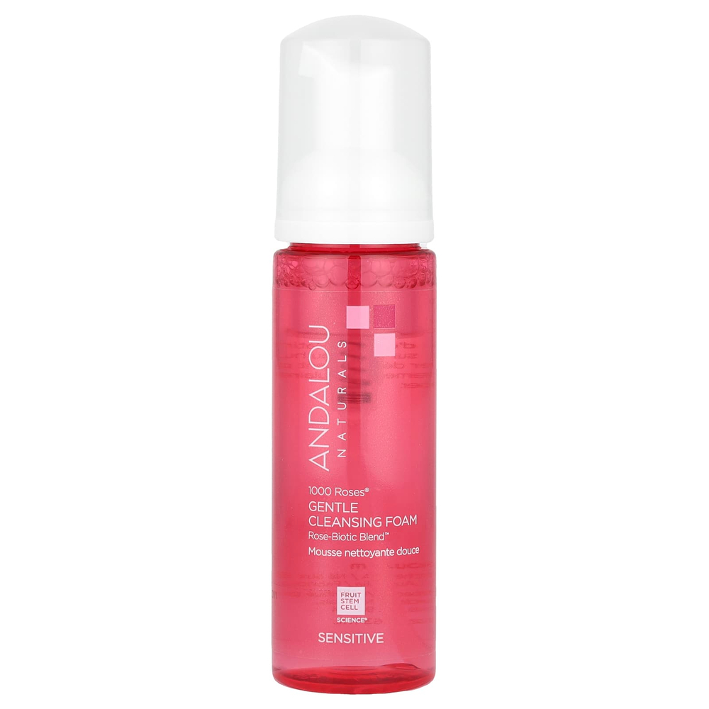 Andalou Naturals, 1000 Roses, нежная очищающая пенка, для чувствительной кожи, 163 мл (5,5 жидк. унц.)
