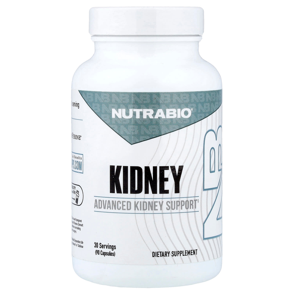 NutraBio, для почек, 90 капсул