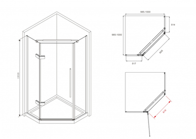 Душевой уголок ABBER Ewiges Wasser AG05100B