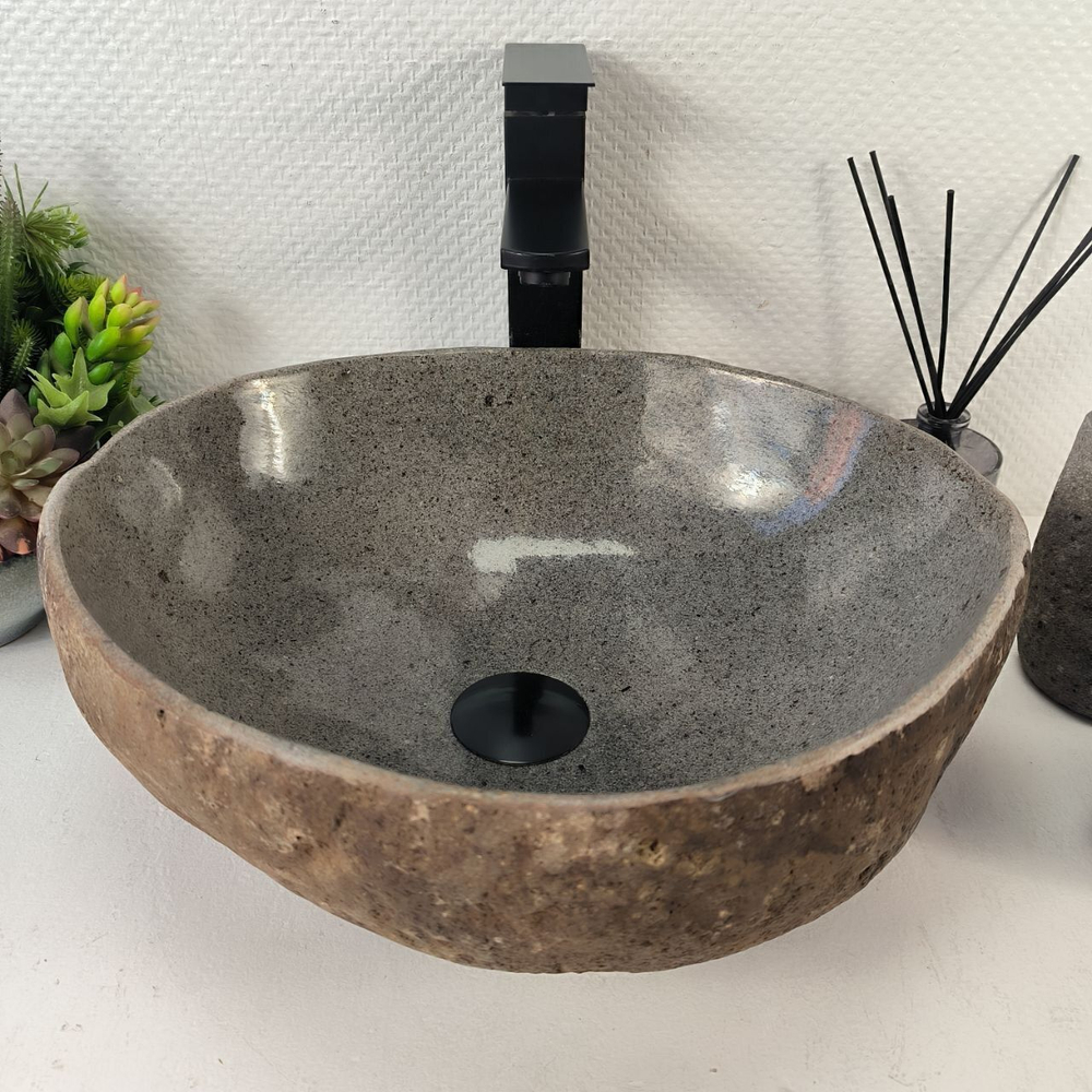 Каменная раковина из речного камня RS-05473 (42*35*16) 0861 из натурального камня