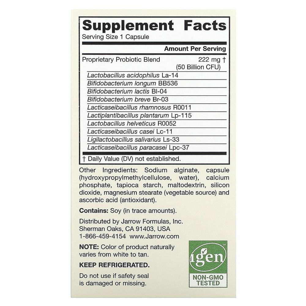 Jarrow Formulas, Jarro-Dophilus®, 50 млрд КОЕ, 60 растительных капсул