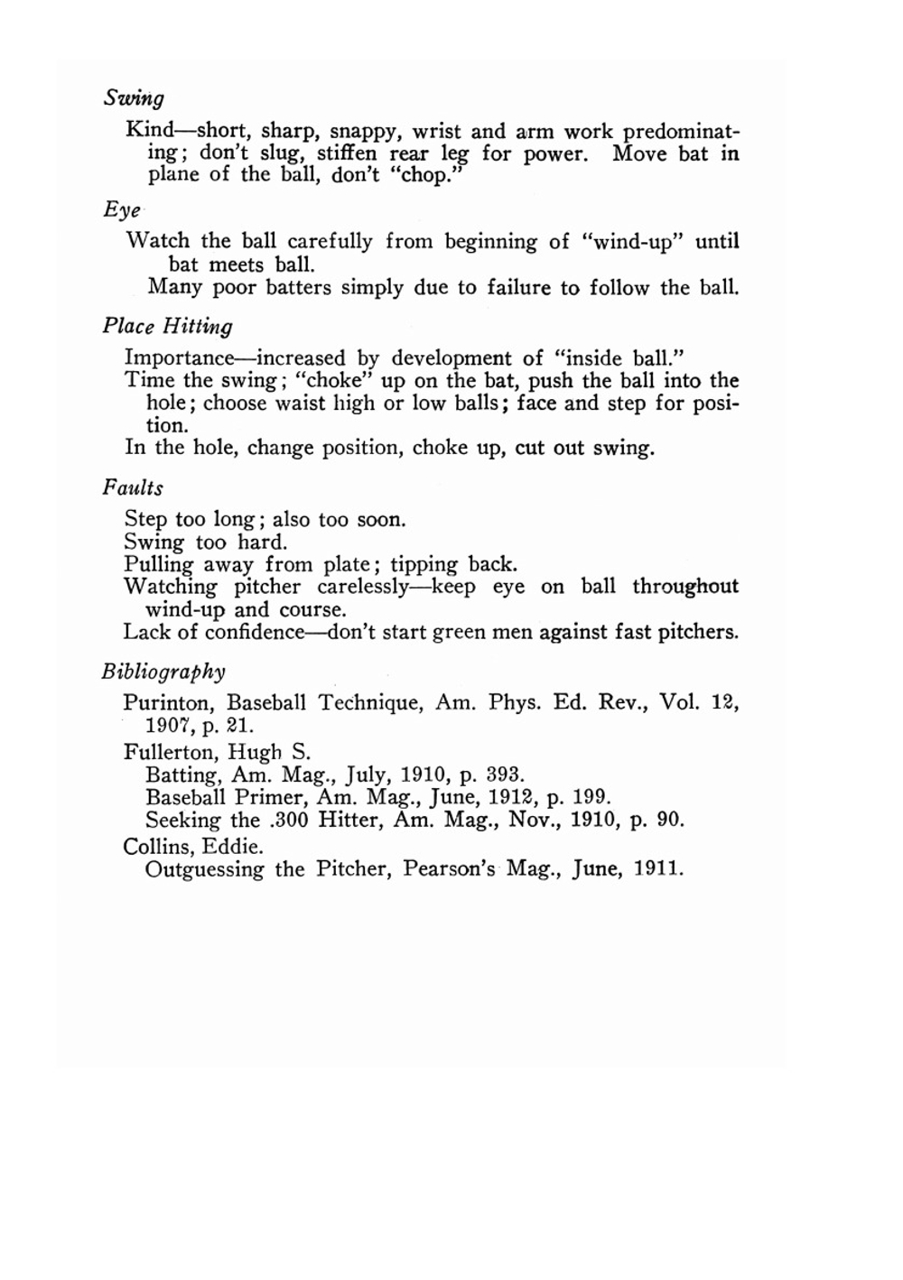 Baseball notes for coaches and players | Berry Elmer