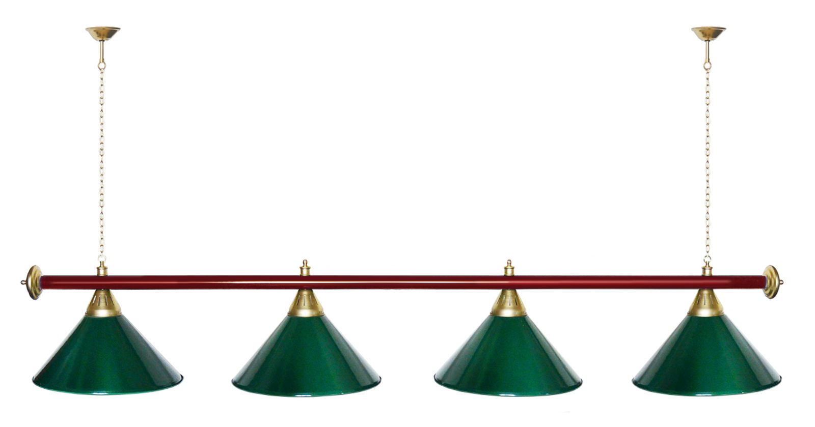 Лампа STARTBILLIARDS 4 пл. (плафоны зеленые,штанга зеленая,фурнитура золото) фото №81