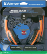 Наушники Defender Warhead G-120 черный/оранжевый (64099)