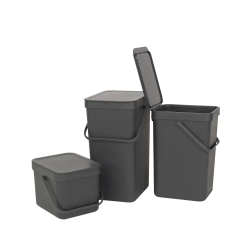 Brabantia Контейнер для мусора Sort & Go 12л, серый