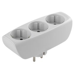 Разветвитель электрический ЭРА SP-3e-W на 3 розетки c заземлением со шторками 16А белый | 