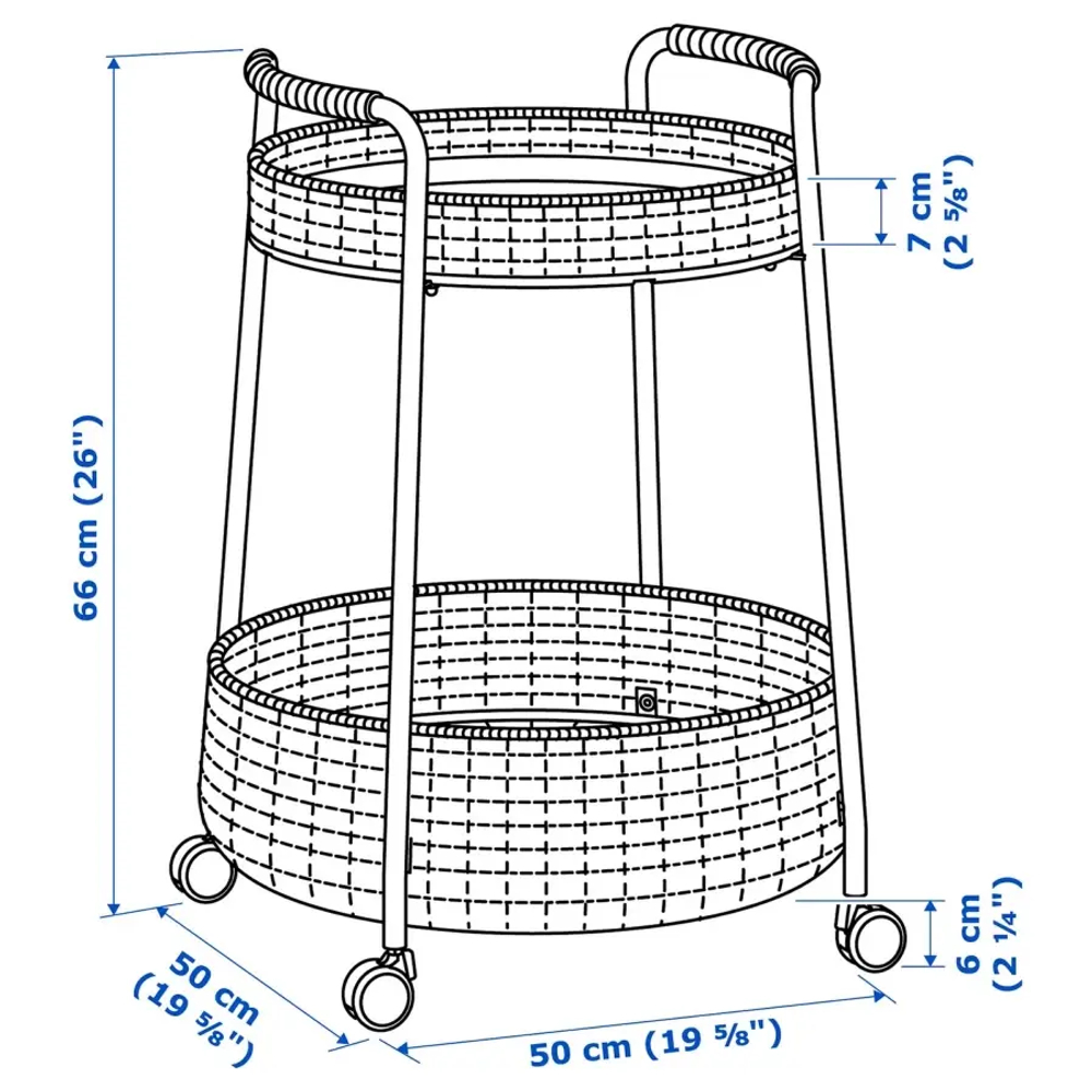 Столик придиванный - IKEA LUBBAN/ЛУББАН ИКЕА, 66х50х50 см, черный/коричневый