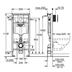 Инсталляция для подвесного унитаза Grohe Rapid SL 39939000 с панелью смыва, черный матовый