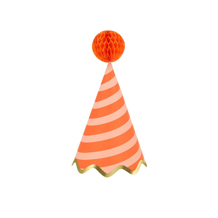 Колпачки цветные в полоску "Happy Birthday" 8 шт.