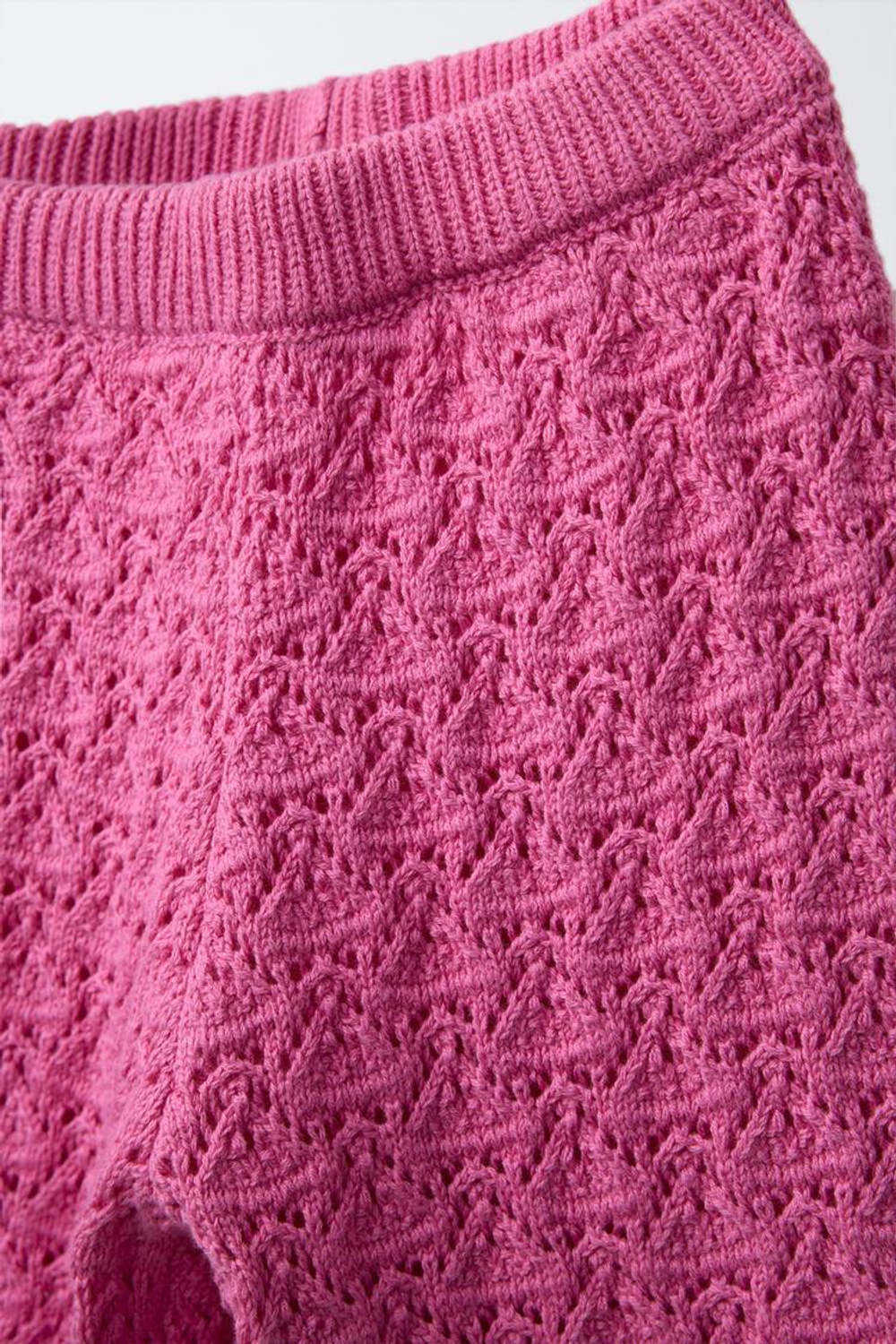 ZARA БРЮКИ ИЗ АЖУРНОГО ТРИКОТАЖА, ЦВЕТ ФУКСИИ