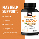 Force Factor, Современные грибы, 90 растительных капсул