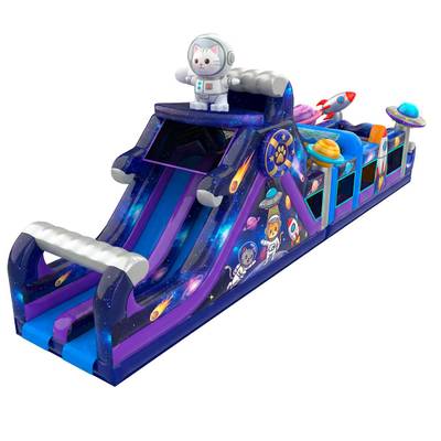 Надувная полоса препятствий «Космическое приключение», 17×3,3×6,4 м