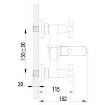 LM2502C Бенефит Смеситель для ванны с коротким изливом, хром (к/к 8)