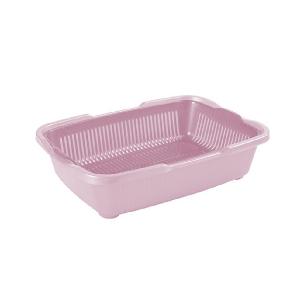 Туалет для котят с сеткой пепельно-розовый