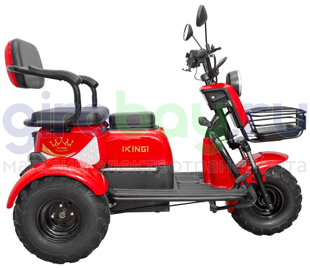 Электротрицикл IKINGI T3 Pro MAX 1000W (60V/30Ah) - Красный фото №7