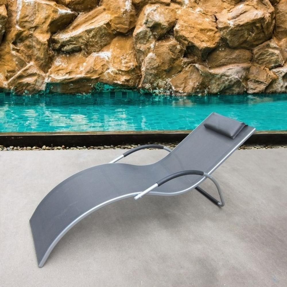 Шезлонг-лежак Afina ГРАЦИЯ MC-3039GA Silver-Black