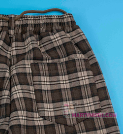 теплые брюки клетка Мишка плис 4876