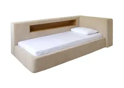 Диван-кровать Cube c нишей L антивандальная ткань (молочный)