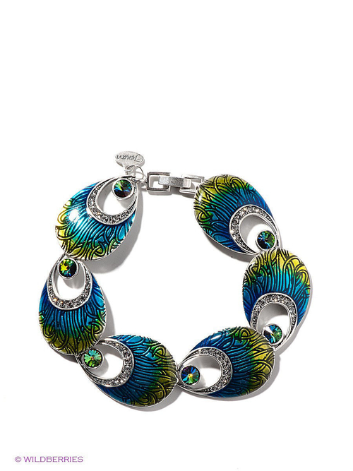 "Кайра" браслет в серебряном покрытии из коллекции "Жар-птица" от Jenavi с замком пряжка